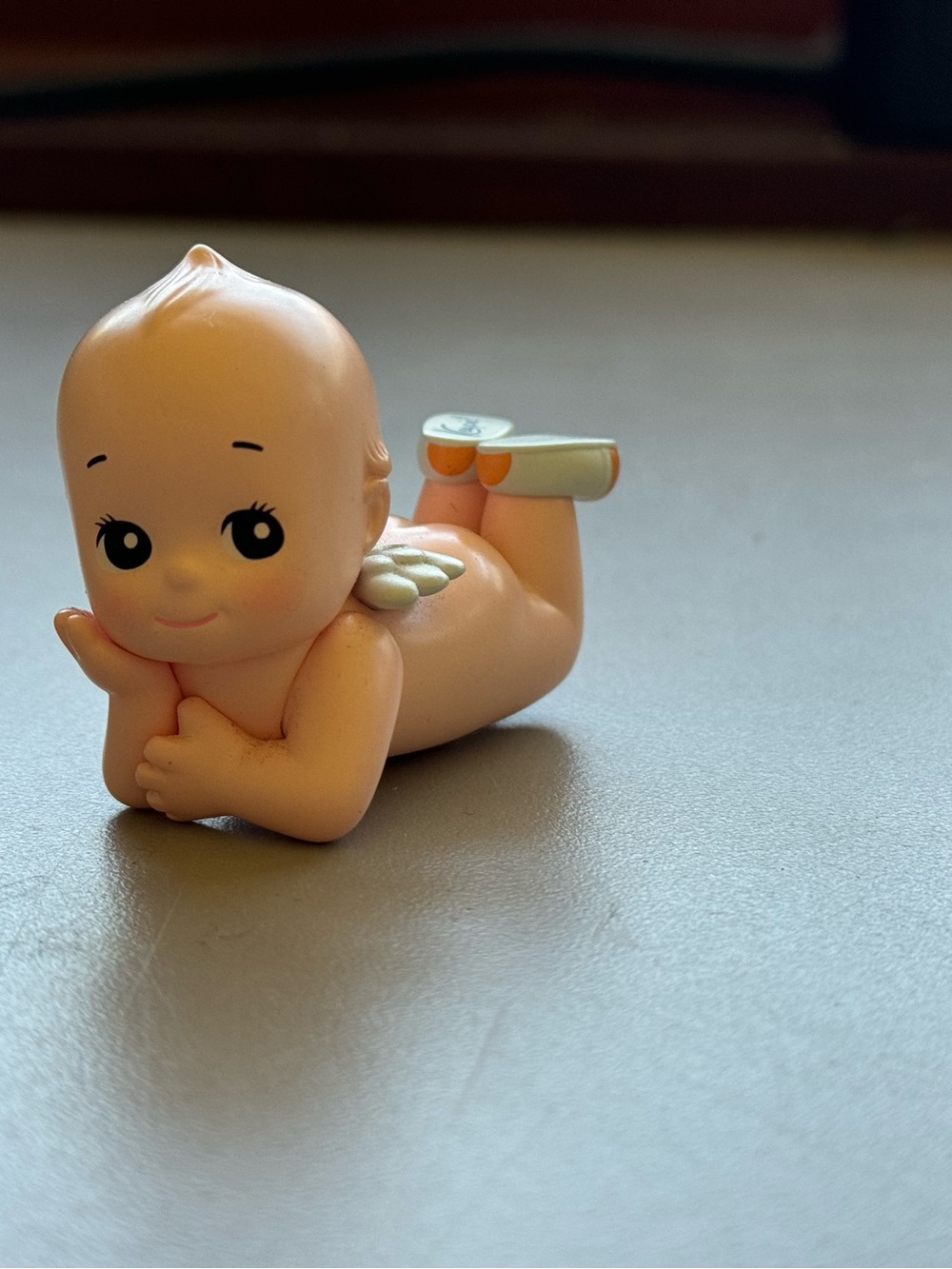 Kewpie Peach Baby Angel Figurine Toy Cute Lying Baby with Wings